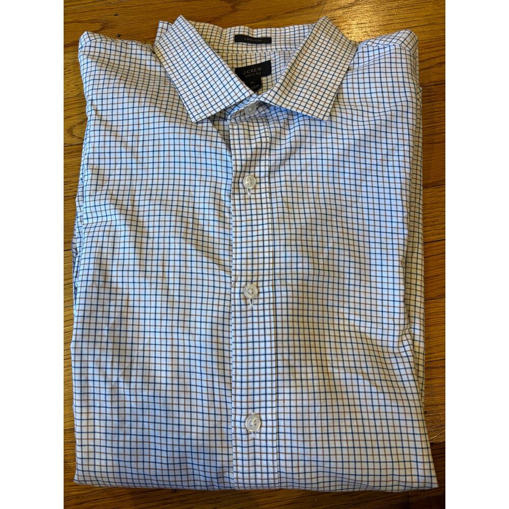 J.Crew Ludlow 120s 2 Ply Dress Shirt Plaid Button Down Mens XL